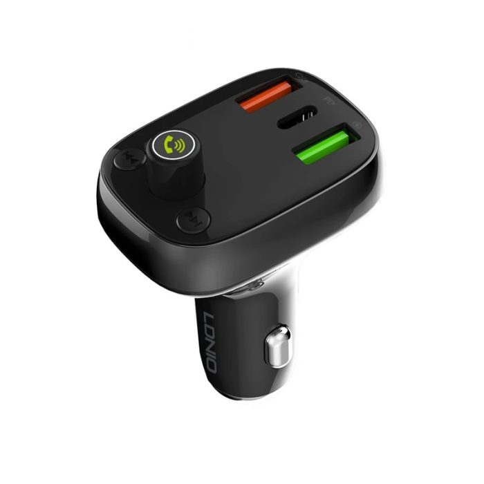 LDNIO 36W Car Charger USB Type C Mp3 bluetooth Player Fast Charge Receiver Music FM Transmitter.jpg Q90.jpg شارژر فندکی و پخش کننده بلوتوث الدینیو LDNIO C704Q Bluetooth Car Charger QC4 توان 36 وات همراه کابل+گارانتی 6 ماهه رابین ویرا